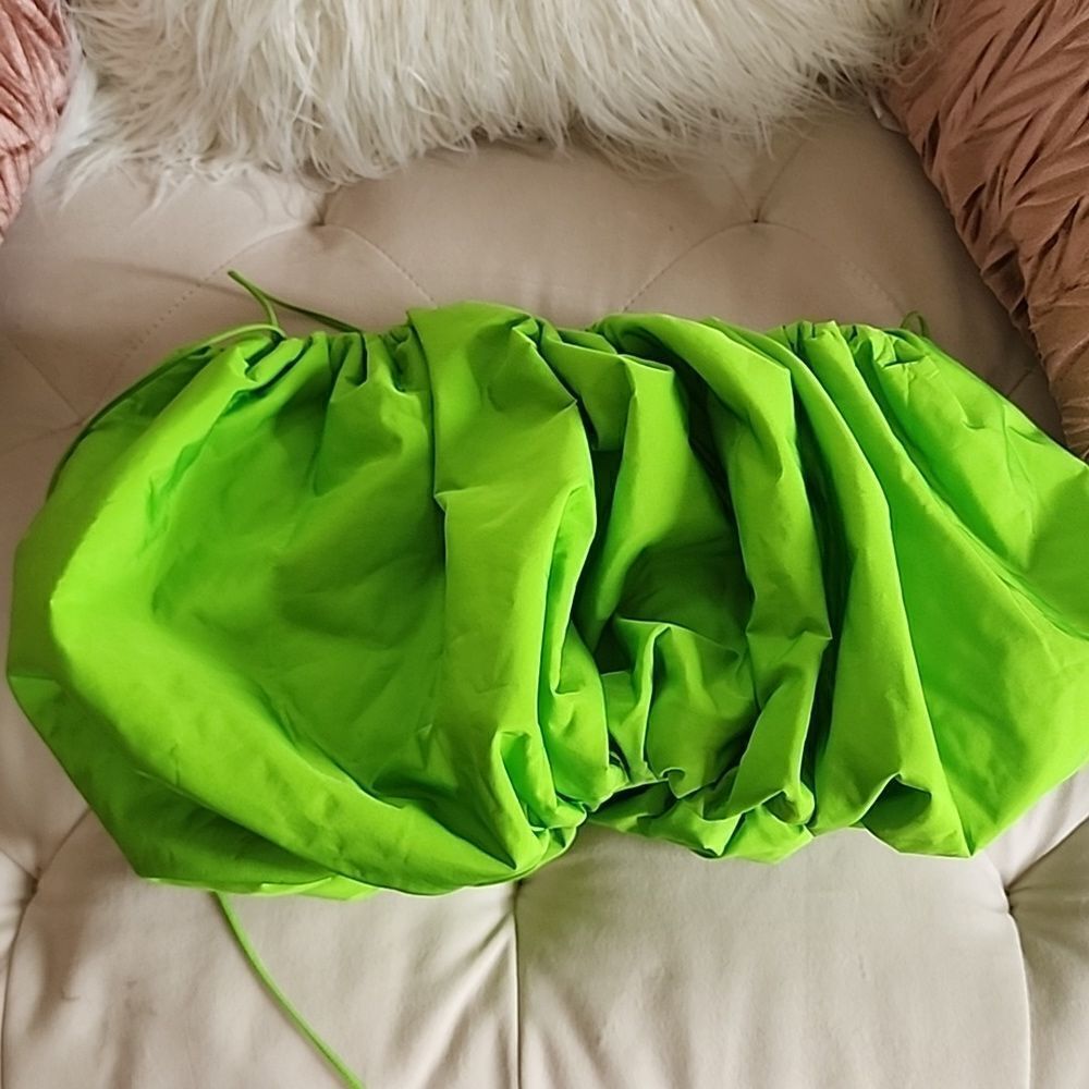 Zara green bubble top sz xs